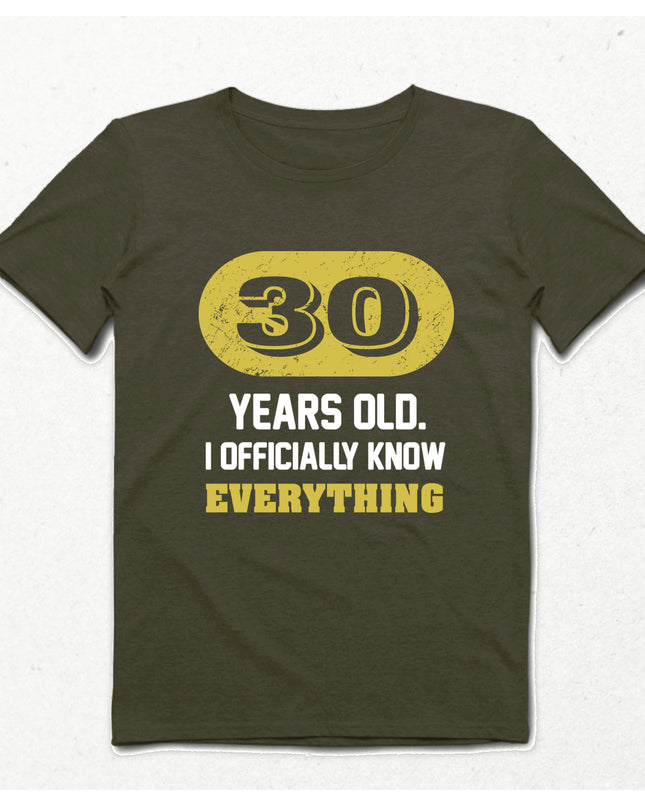 30 yaş doğum günü haki tişört - basmatik.com