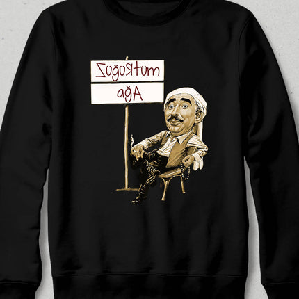 Züğürtüm Bende Ağa Temalı Siyah Sweatshirt - basmatik.com