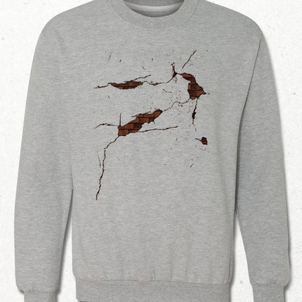 Çatlak Duvar Erkek Gri Sweatshirt - basmatik.com