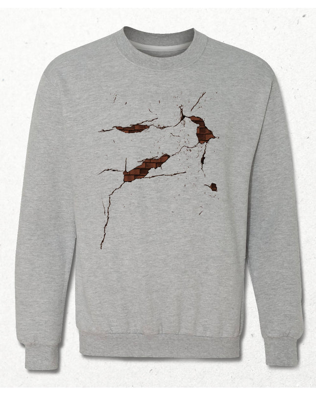 Çatlak Duvar Erkek Gri Sweatshirt - basmatik.com