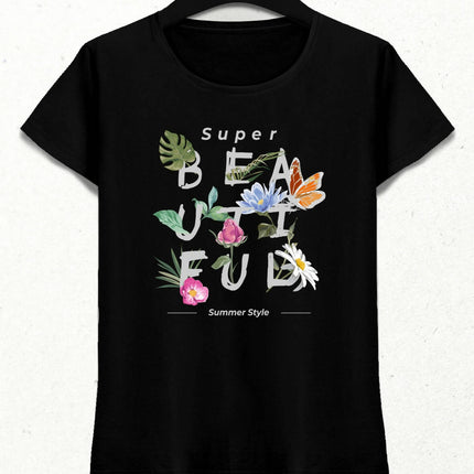 Super Beautiful Kadın Streetwear Tasarım T-shirt