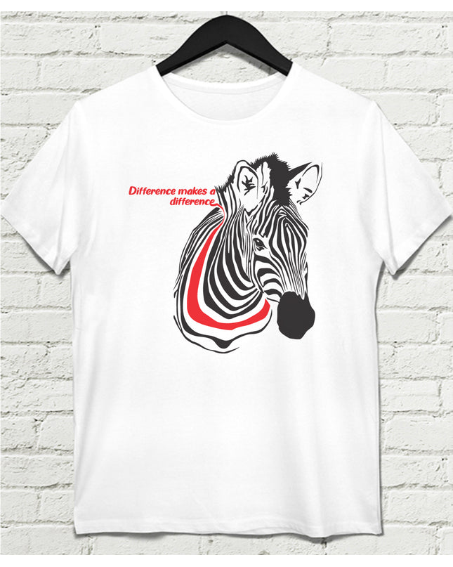 Zebra Beyaz Tişört - basmatik.com