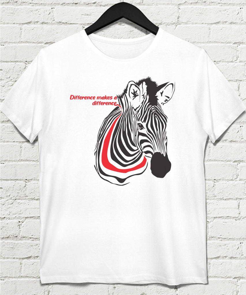 Zebra Beyaz Tişört - basmatik.com