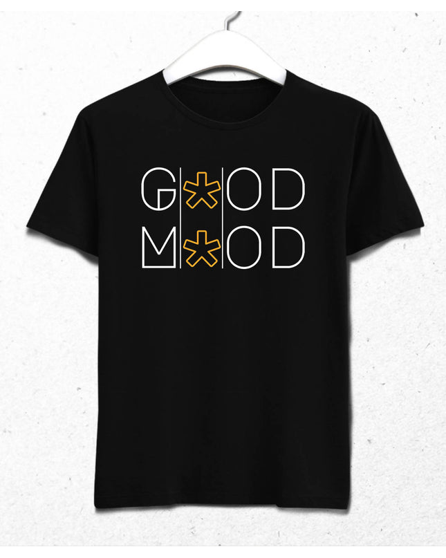 Good Mood Erkek Siyah Tişört - basmatik.com